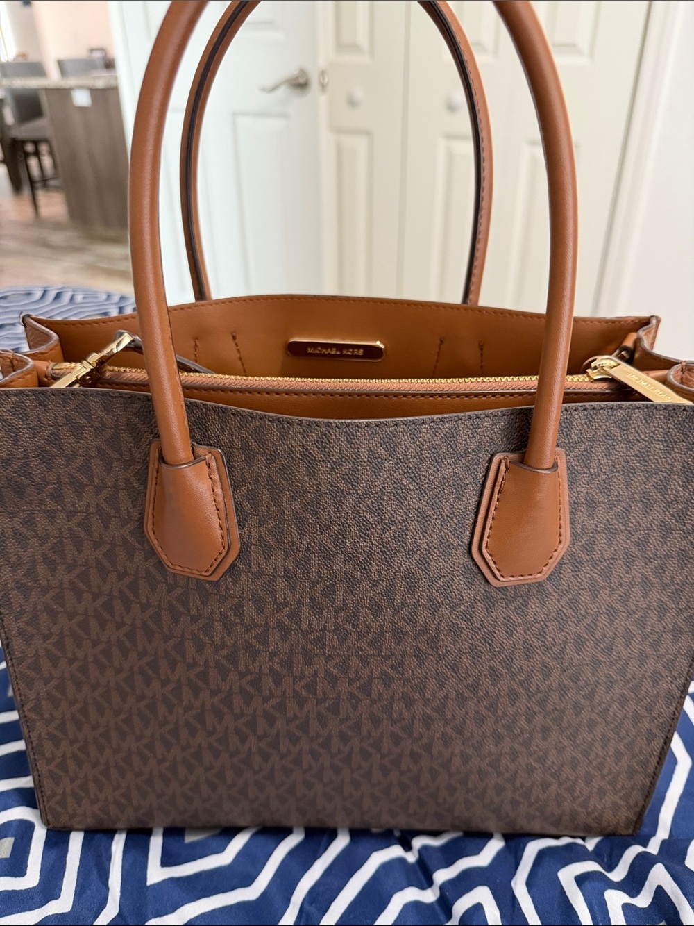 Michael Kors Brown and Tan Signature MK Tote
